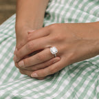 2.50 CT Cushion Moissanite Halo Pave Setting Engagement Ring