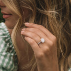 2.50 CT Cushion Moissanite Halo Pave Setting Engagement Ring