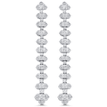 2.62 TCW Round & Baguette Moissanite Diamond Long Drop Earrings