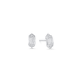 0.61 TCW Round & Baguette Moissanite Diamond Stud Earrings