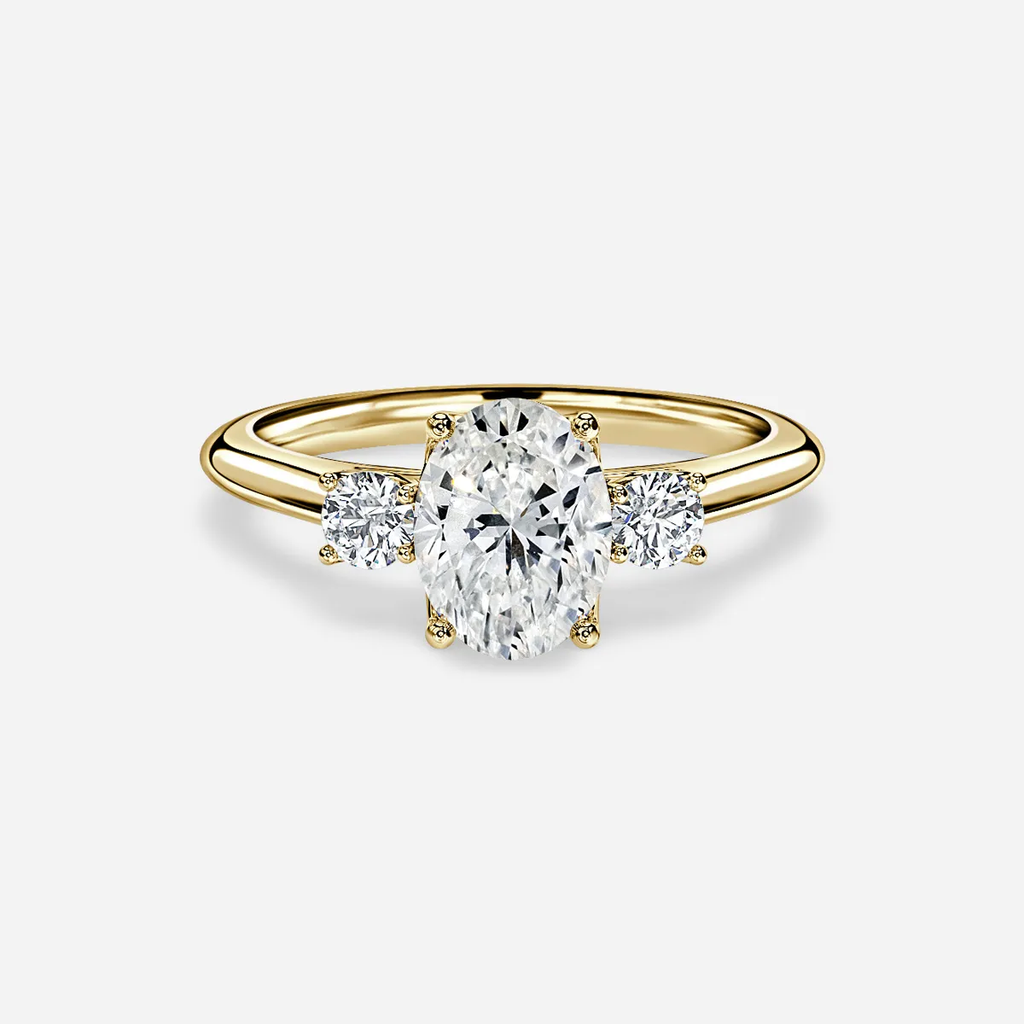 1.0 CT Oval Cut Moissanite Three Stone Bridal Ring Set
