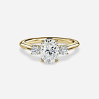 1.0 CT Oval Cut Moissanite Three Stone Bridal Ring Set