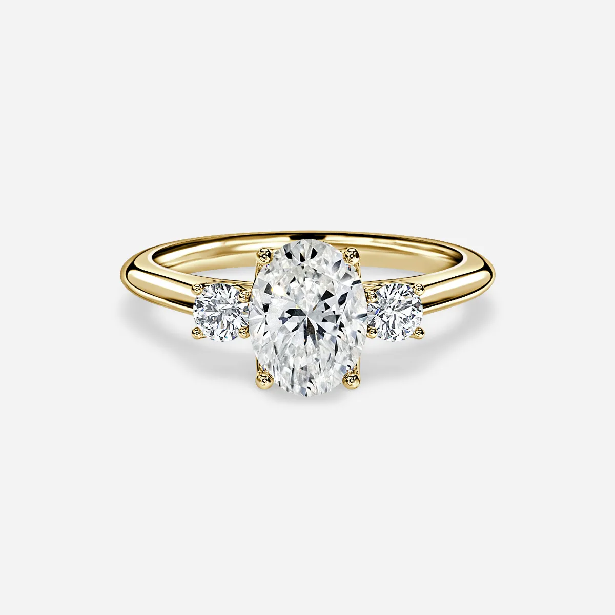 1.0 CT Oval Cut Moissanite Three Stone Bridal Ring Set