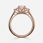 1.0 CT Oval Cut Moissanite Three Stone Bridal Ring Set