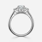 1.0 CT Oval Cut Moissanite Three Stone Bridal Ring Set