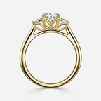 1.0 CT Oval Cut Moissanite Three Stone Bridal Ring Set