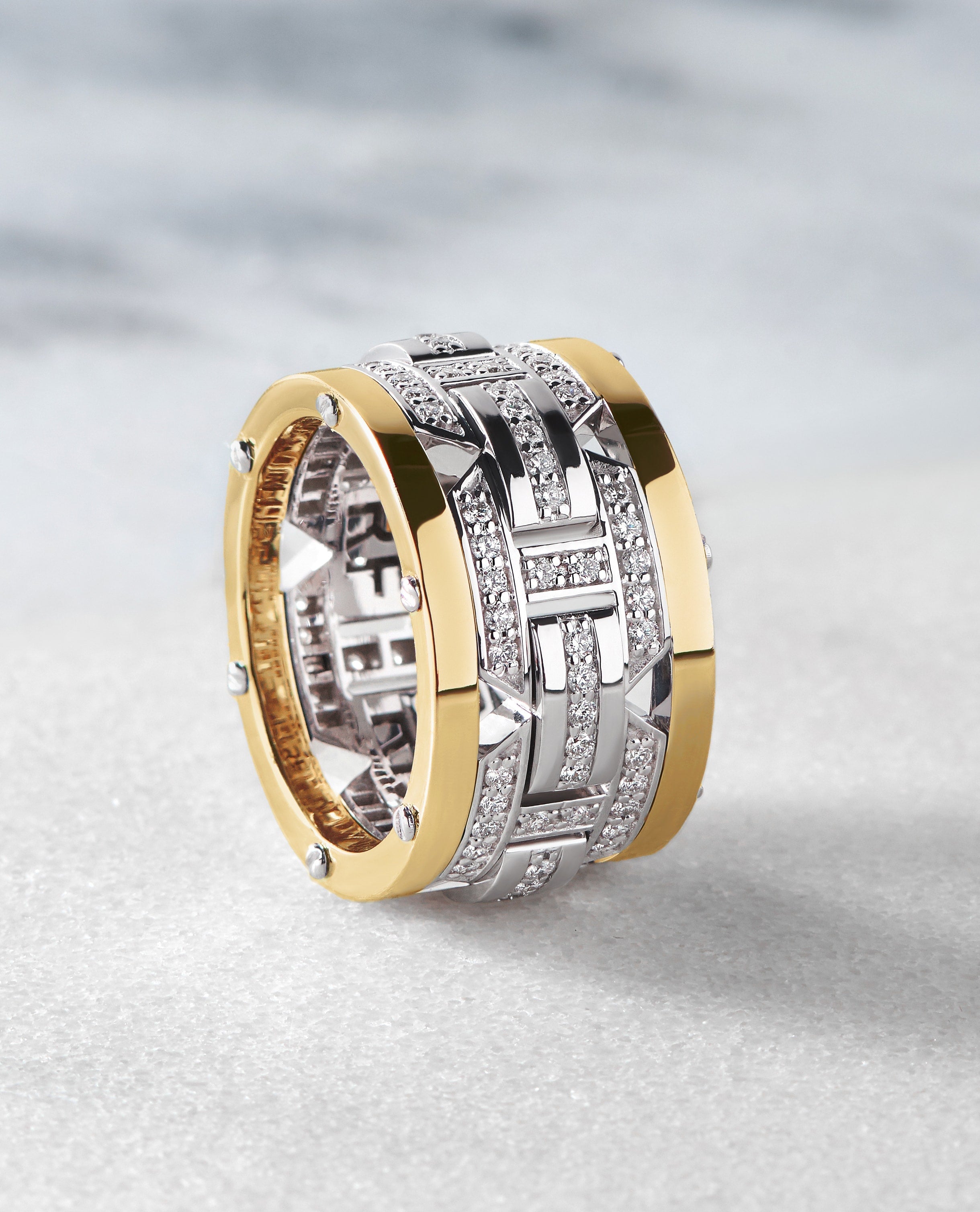 BRIGGS Two-Tone Gold Ring with 1.00ct Diamonds - Wide Version