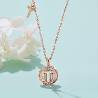 Personalized "T" latter diamond necklace