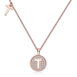 Personalized "T" latter diamond necklace