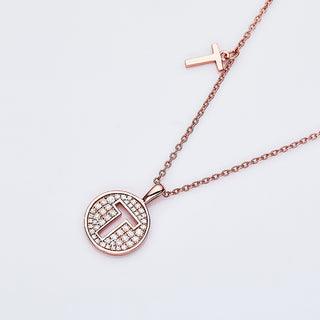 Personalized "T" latter diamond necklace