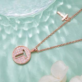 Personalized "T" latter diamond necklace