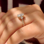 Oval Cut Vintage Engagement Ring with Filigree Design on Shank