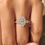 Dutch Marquise Ring with Kite and Round Side Stones