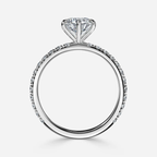 0.70 CT Round Cut Moissanite Pave Style Engagement Ring
