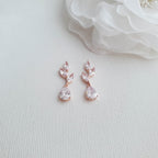 3.0 TCW Pear & Marquise Leaf Drop Earrings