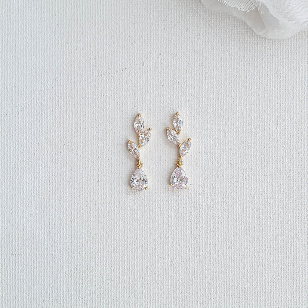 3.0 TCW Pear & Marquise Leaf Drop Earrings