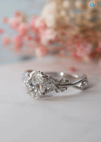 The Eesha Ring Oval Lab Diamond Accented Trellis Engagement Ring DisneyValley