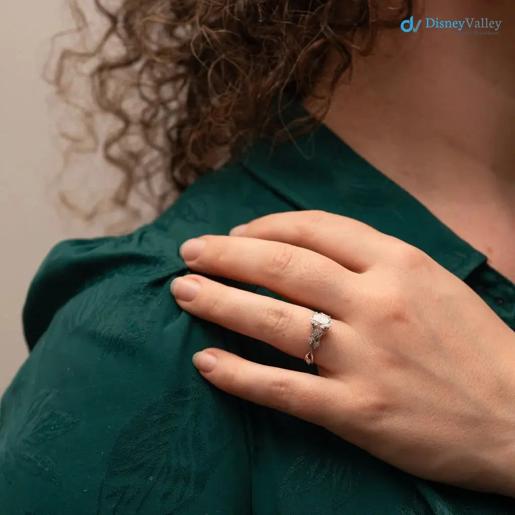 The Eesha Ring Oval Lab Diamond Accented Trellis Engagement Ring DisneyValley