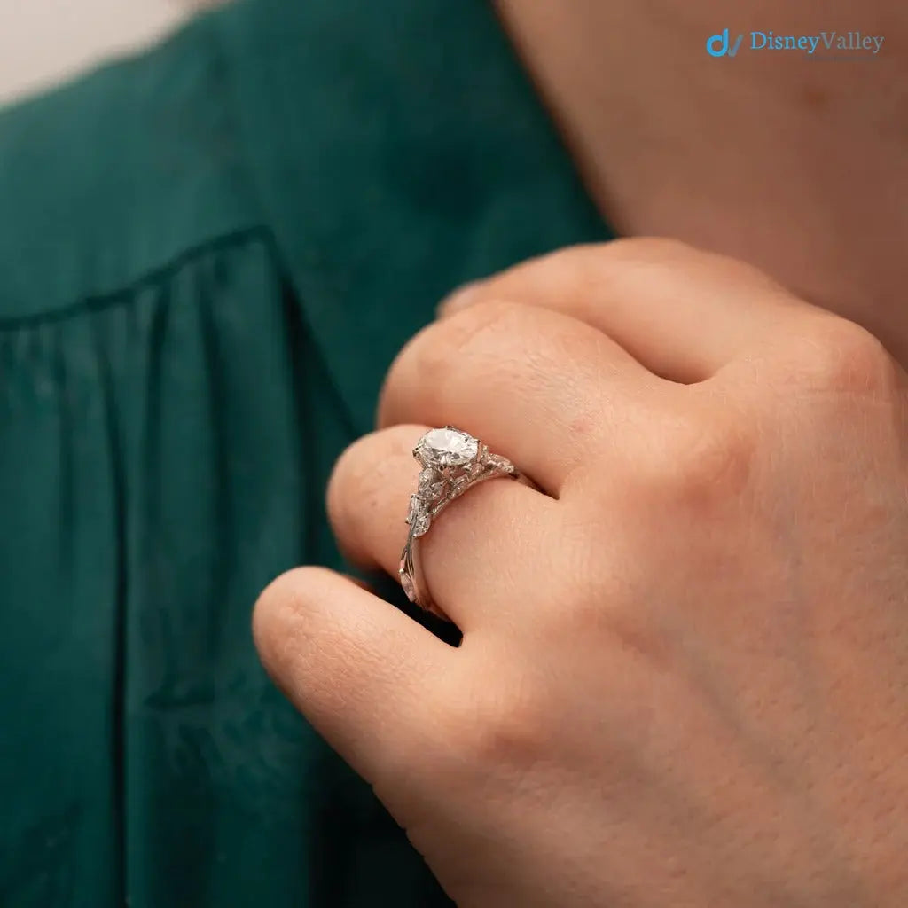 The Eesha Ring Oval Lab Diamond Accented Trellis Engagement Ring DisneyValley