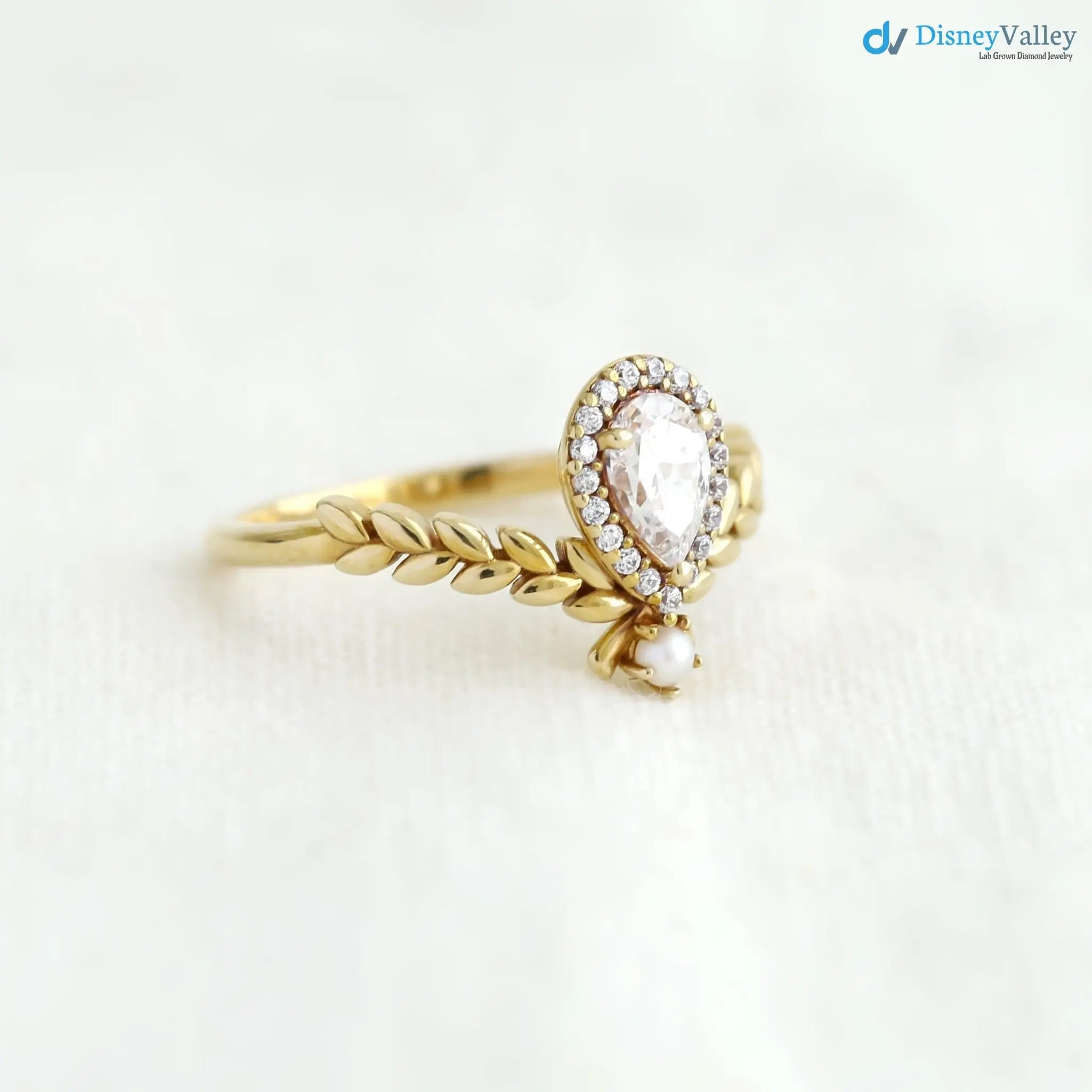 The Fairy Ring, statement ring, pear cut ring, pearl ring, vintage engagement ring DisneyValley
