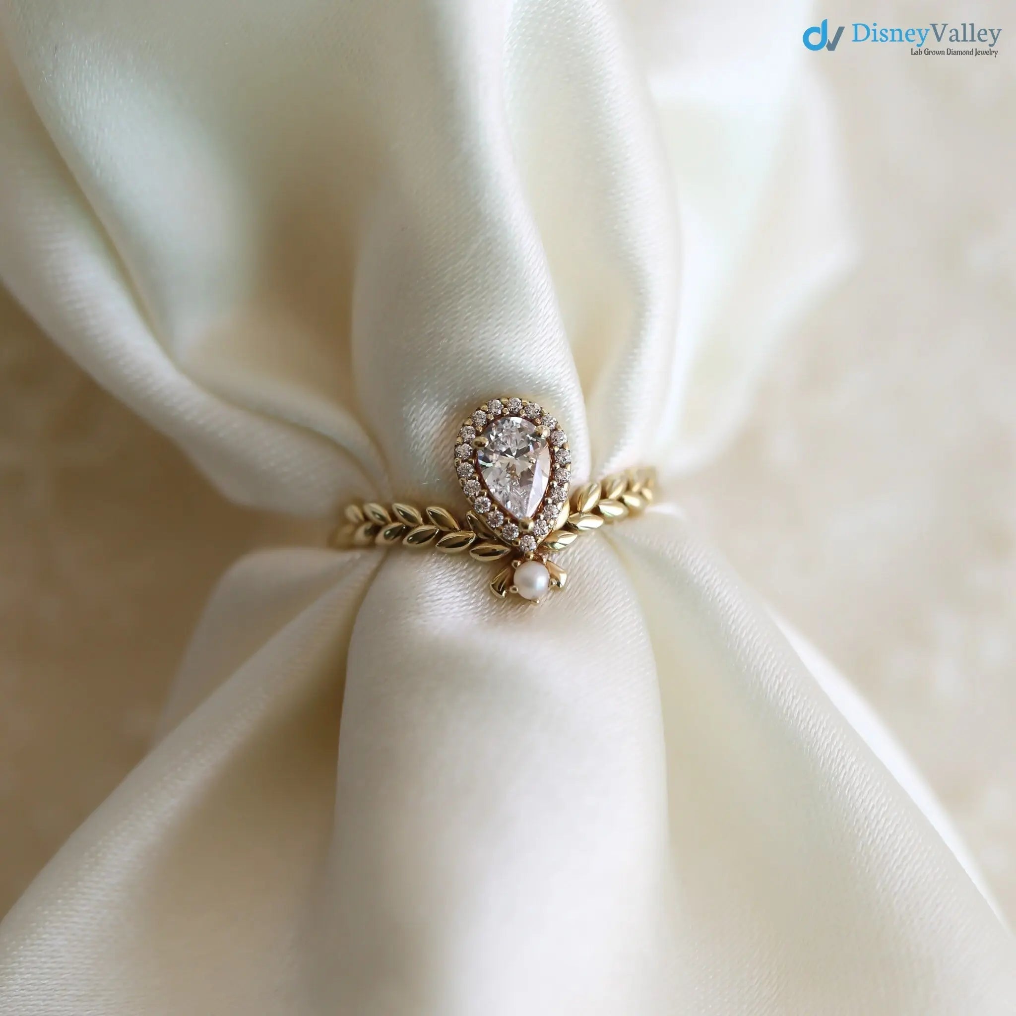 The Fairy Ring, statement ring, pear cut ring, pearl ring, vintage engagement ring DisneyValley