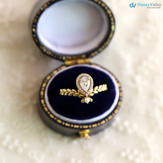 The Fairy Ring, statement ring, pear cut ring, pearl ring, vintage engagement ring DisneyValley