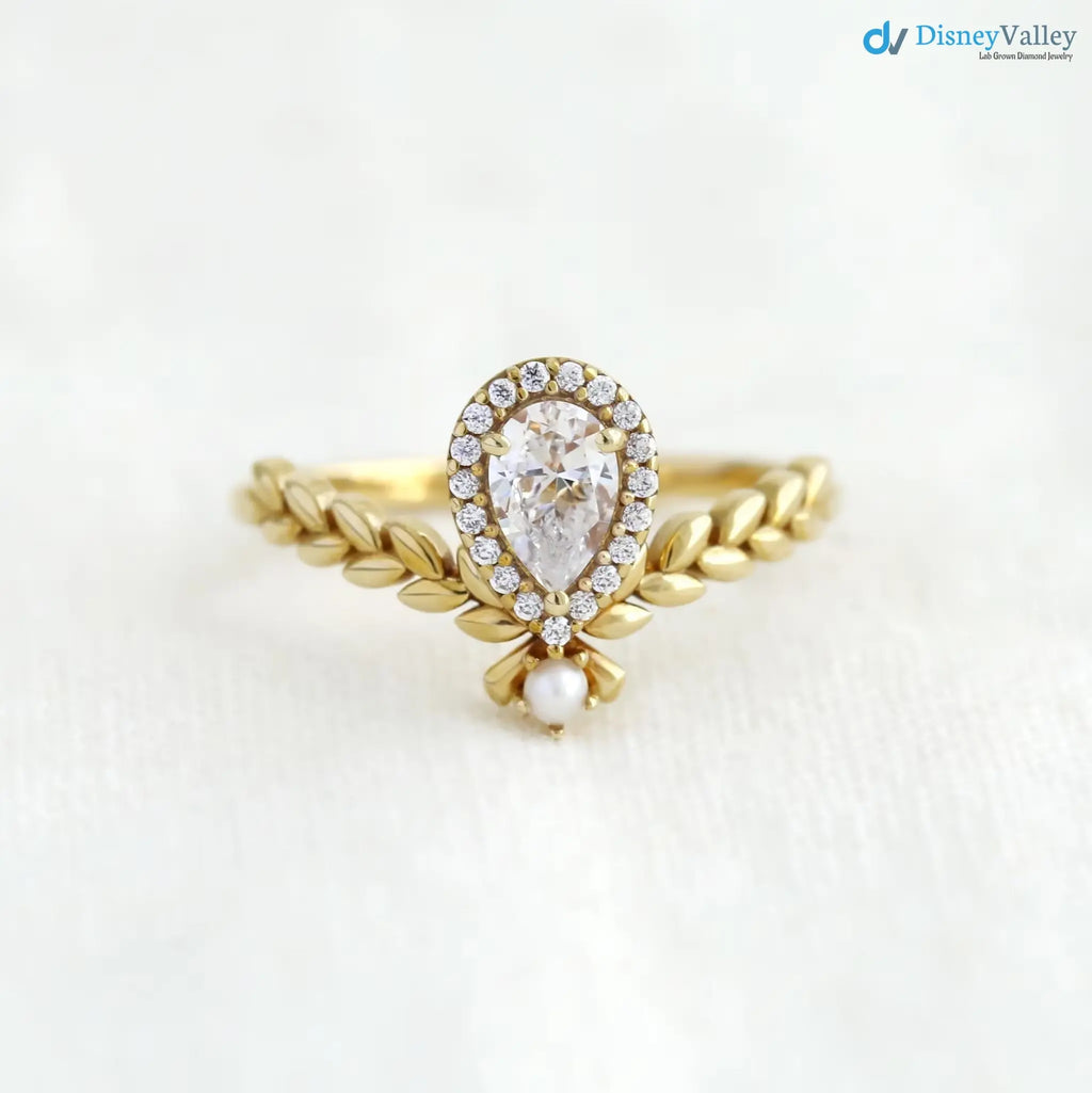 The Fairy Ring, statement ring, pear cut ring, pearl ring, vintage engagement ring DisneyValley
