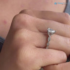 The Marcia Ring Lab grown Diamond Pear Cut Shoulder Set Engagement ring DisneyValley