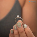 The Marcia Ring Lab grown Diamond Pear Cut Shoulder Set Engagement ring DisneyValley