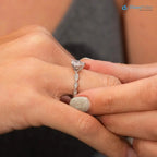 The Marcia Ring Lab grown Diamond Pear Cut Shoulder Set Engagement ring DisneyValley