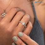 The Marcia Ring Lab grown Diamond Pear Cut Shoulder Set Engagement ring DisneyValley