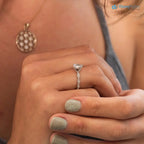 The Marcia Ring Lab grown Diamond Pear Cut Shoulder Set Engagement ring DisneyValley