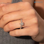 The Marcia Ring Lab grown Diamond Pear Cut Shoulder Set Engagement ring DisneyValley