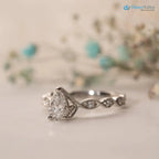 The Marcia Ring Lab grown Diamond Pear Cut Shoulder Set Engagement ring DisneyValley