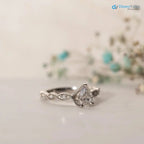 The Marcia Ring Lab grown Diamond Pear Cut Shoulder Set Engagement ring DisneyValley