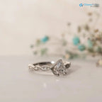 The Marcia Ring Lab grown Diamond Pear Cut Shoulder Set Engagement ring DisneyValley