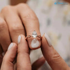 The Marcia Ring Lab grown Diamond Pear Cut Shoulder Set Engagement ring DisneyValley