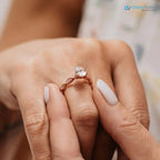 The Marcia Ring Lab grown Diamond Pear Cut Shoulder Set Engagement ring DisneyValley