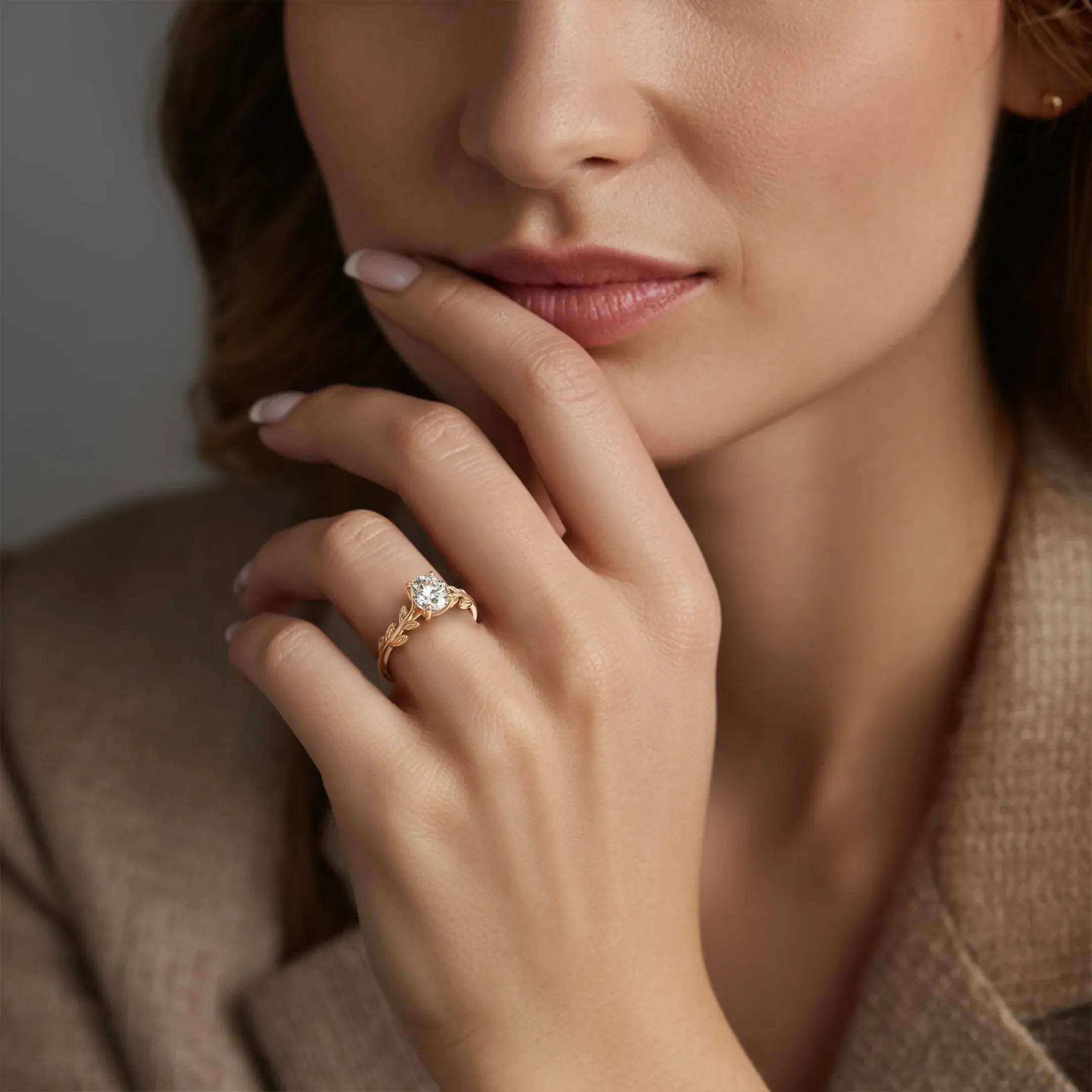 The Sylviana 1 ct oval cut lab grown engagement rings Secondary image