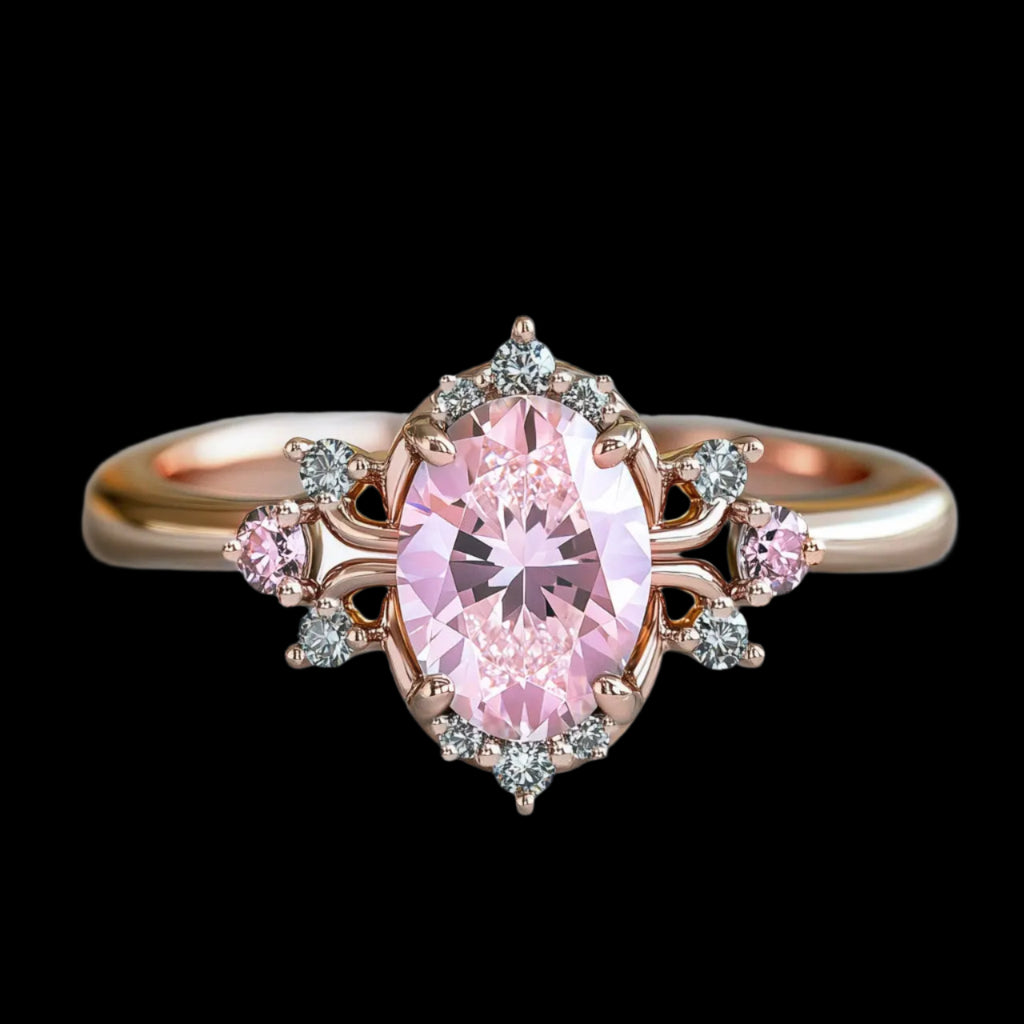 The oval-cut lab grown diamond halo valoria engagement ring - DisneyValley