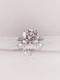 4.0 CT Cushion Moissanite Pave Setting Engagement Ring