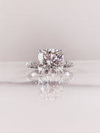 4.0 CT Cushion Moissanite Pave Setting Engagement Ring