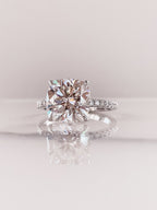 4.0 CT Cushion Moissanite Pave Setting Engagement Ring