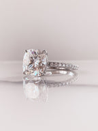 4.0 CT Cushion Moissanite Pave Setting Engagement Ring