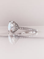 4.0 CT Cushion Moissanite Pave Setting Engagement Ring