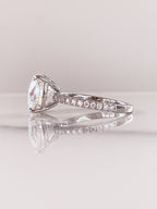 4.0 CT Cushion Moissanite Pave Setting Engagement Ring