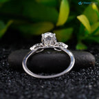 Three Stone Diamond Wedding Ring 2.0 Ct Oval Cut Moissanite Engagement Ring - DisneyValley