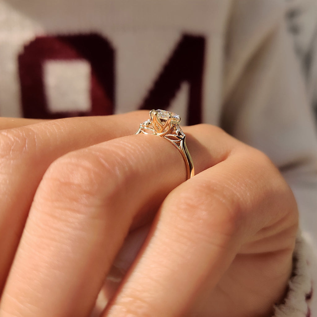 Three Stone Marquise Diamond Engagement Ring