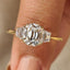Old Mine Cushion Cut Diamond Ring with Trapezoid Side Stones