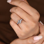 Hexagon and Tapered Baguette Cut Three Diamond Ring